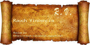 Rauch Vincencia névjegykártya